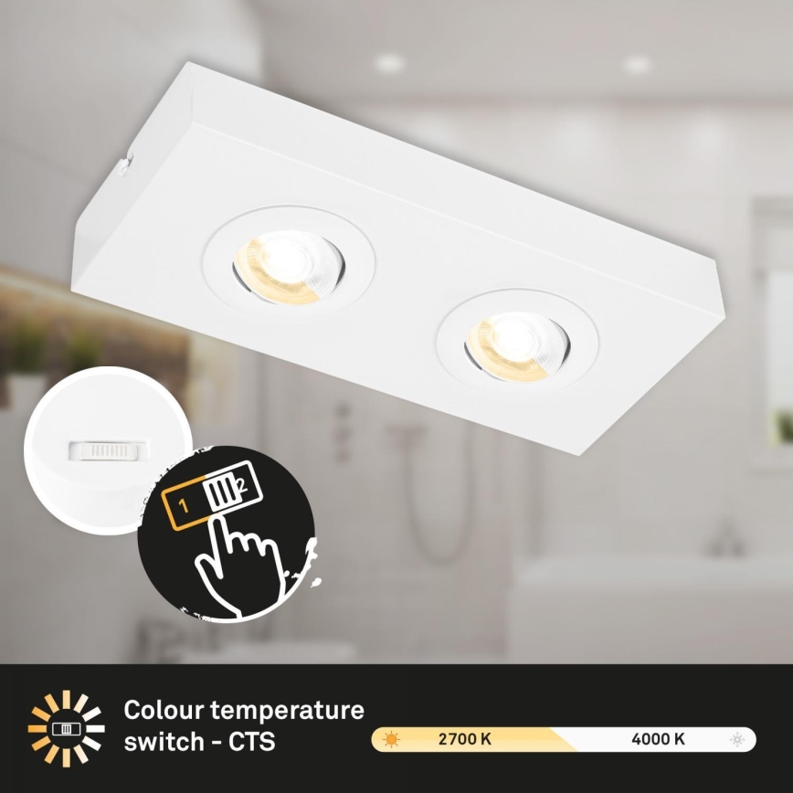 Briloner 3996026 - Foco LED CTS 2xLED/4W/230V 2700/4000K blanco