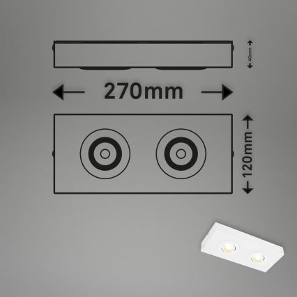 Briloner 3996026 - Foco LED CTS 2xLED/4W/230V 2700/4000K blanco