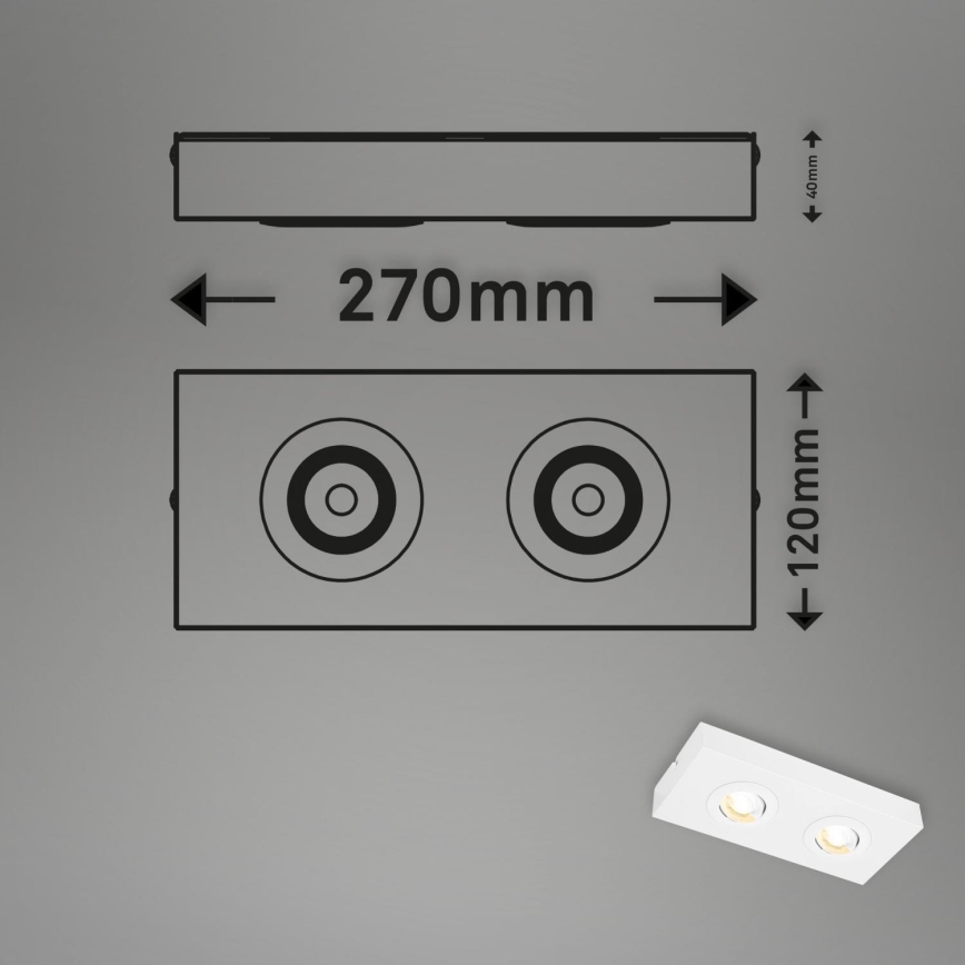 Briloner 3996026 - Foco LED CTS 2xLED/4W/230V 2700/4000K blanco