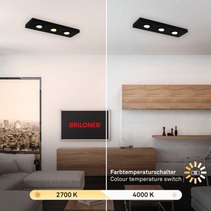 Briloner 3996035 - Foco LED CTS 3xLED/4W/230V 2700/4000K negro
