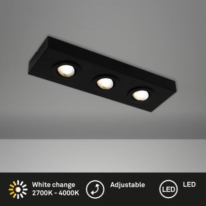 Briloner 3996035 - Foco LED CTS 3xLED/4W/230V 2700/4000K negro