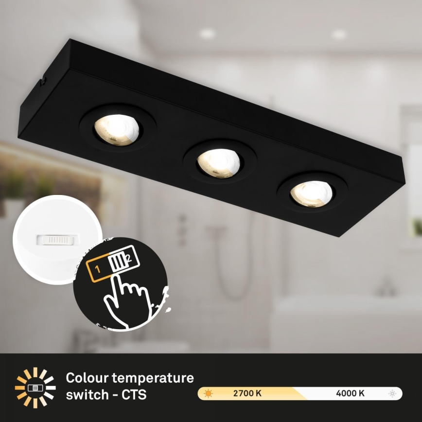 Briloner 3996035 - Foco LED CTS 3xLED/4W/230V 2700/4000K negro