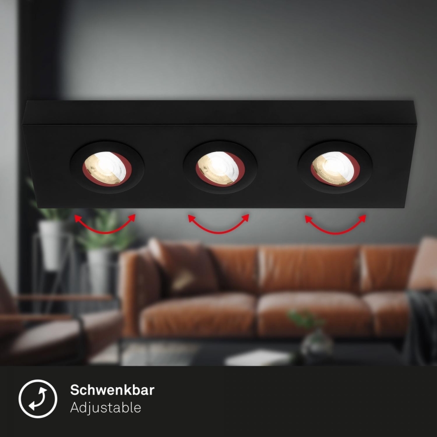 Briloner 3996035 - Foco LED CTS 3xLED/4W/230V 2700/4000K negro