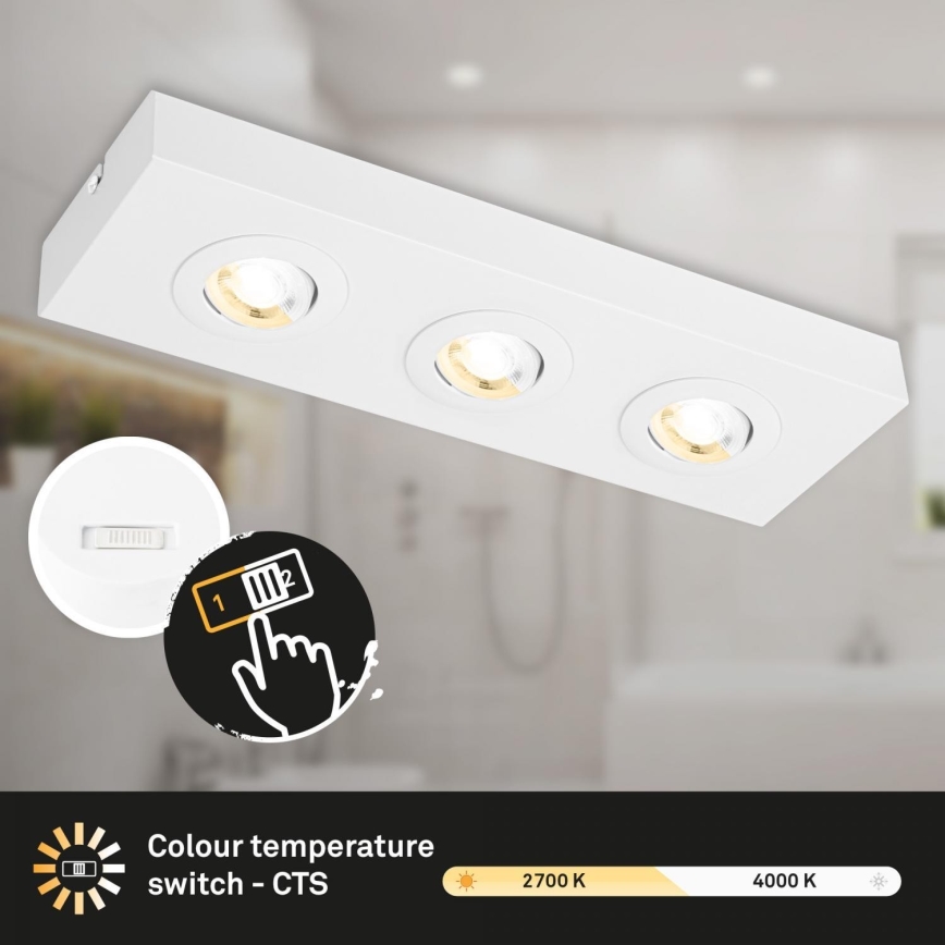 Briloner 3996036 - Foco LED CTS 3xLED/4W/230V 2700/4000K blanco