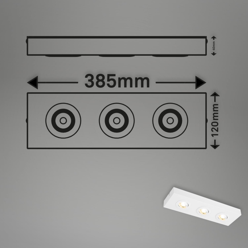 Briloner 3996036 - Foco LED CTS 3xLED/4W/230V 2700/4000K blanco