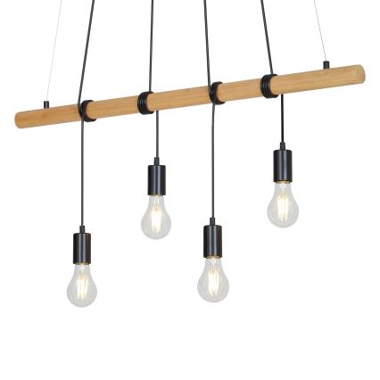 Briloner 4015045 - Lámpara colgante 4xE27/25W/230V árbol de caucho