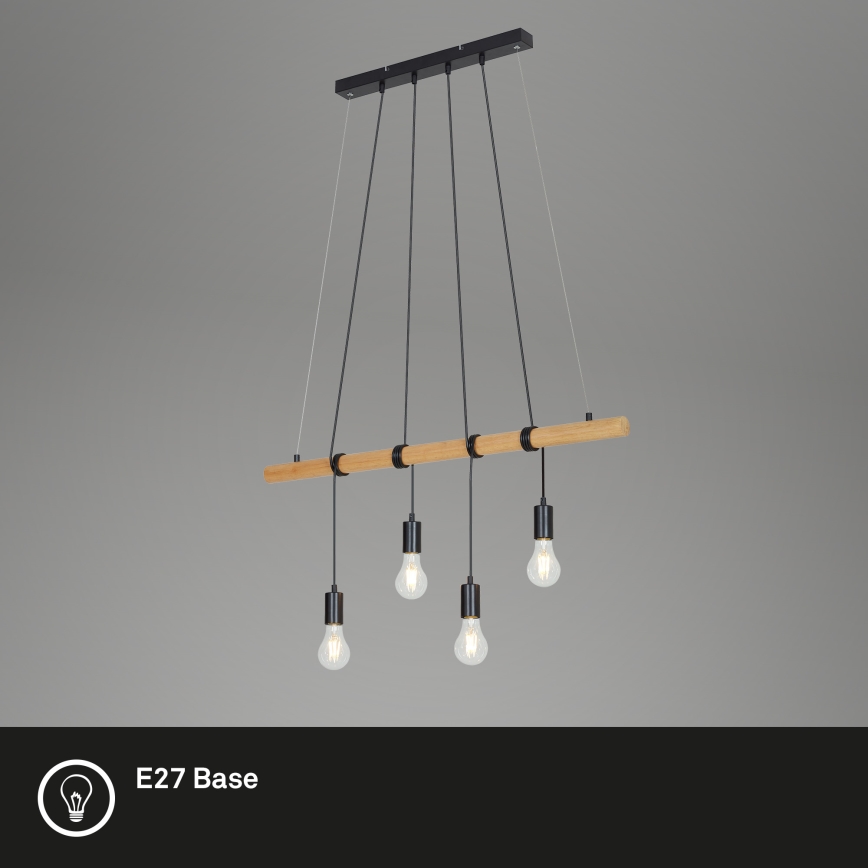 Briloner 4015045 - Lámpara colgante 4xE27/25W/230V árbol de caucho