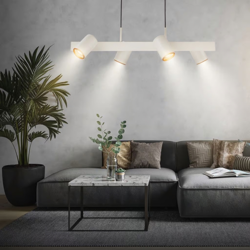 Briloner 4058044 - Lámpara colgante con cable ERA 4xGU10/10W/230V, color crema