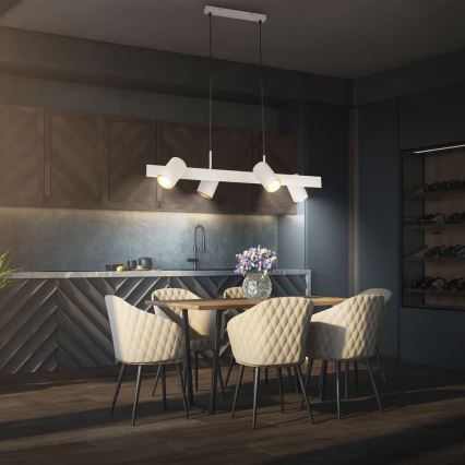 Briloner 4058044 - Lámpara colgante con cable ERA 4xGU10/10W/230V, color crema