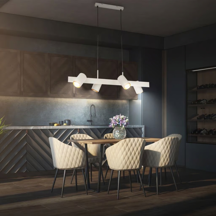 Briloner 4058044 - Lámpara colgante con cable ERA 4xGU10/10W/230V, color crema