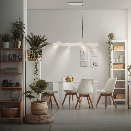 Briloner 4058044 - Lámpara colgante con cable ERA 4xGU10/10W/230V, color crema