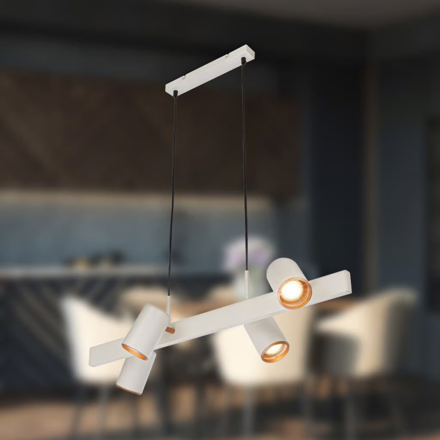 Briloner 4058044 - Lámpara colgante con cable ERA 4xGU10/10W/230V, color crema