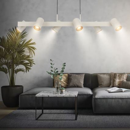 Briloner 4058064 - Lámpara colgante con cable ERA 6xGU10/10W/230V color crema