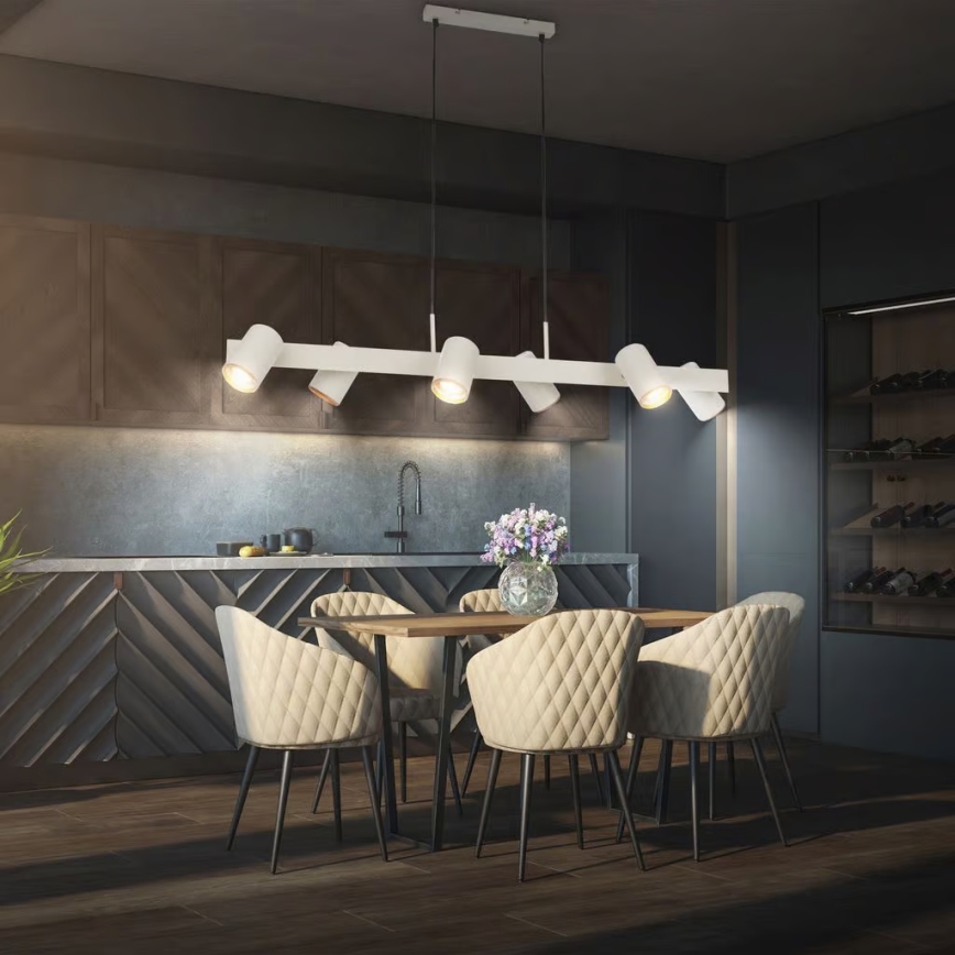 Briloner 4058064 - Lámpara colgante con cable ERA 6xGU10/10W/230V color crema