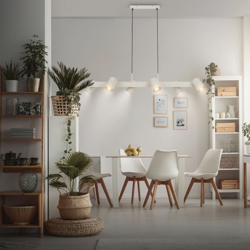 Briloner 4058064 - Lámpara colgante con cable ERA 6xGU10/10W/230V color crema