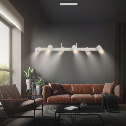 Briloner 4058064 - Lámpara colgante con cable ERA 6xGU10/10W/230V color crema