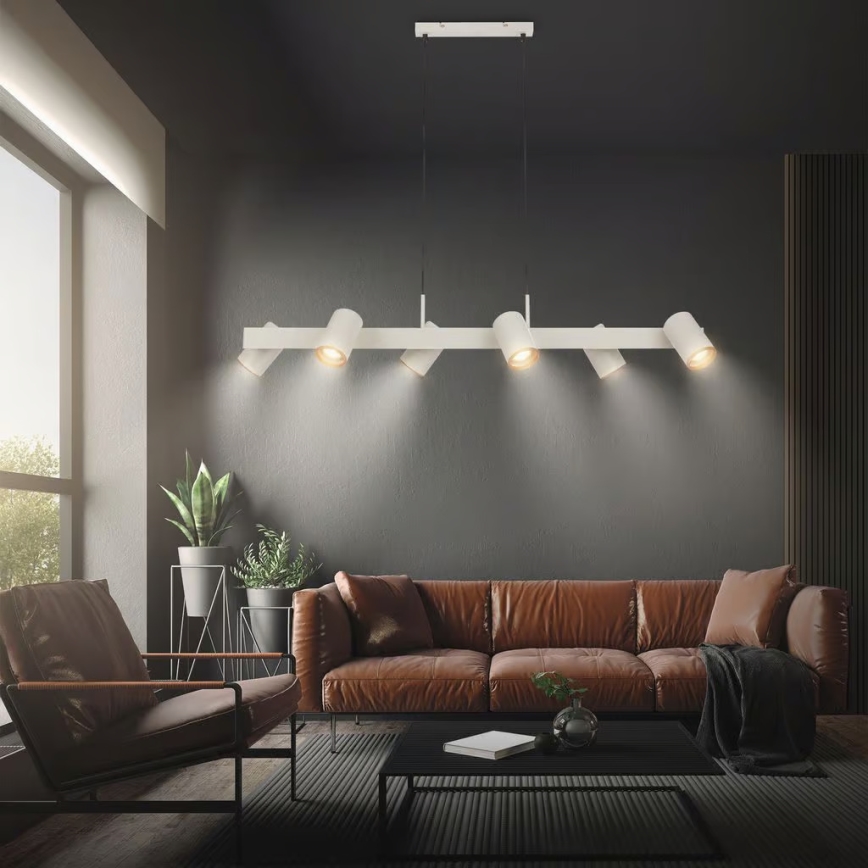 Briloner 4058064 - Lámpara colgante con cable ERA 6xGU10/10W/230V color crema