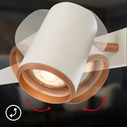 Briloner 4058064 - Lámpara colgante con cable ERA 6xGU10/10W/230V color crema