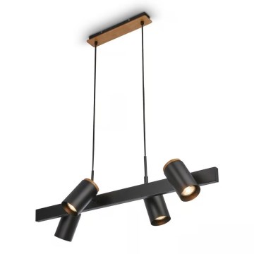 Briloner 4059045 - Lámpara colgante ERA con cable 4xGU10/10W/230V, color negro