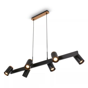 Briloner 4059065 - Lámpara colgante con cable ERA 6xGU10/10W/230V negra