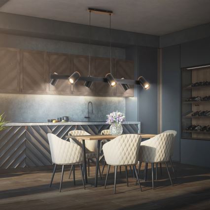 Briloner 4059065 - Lámpara colgante con cable ERA 6xGU10/10W/230V negra