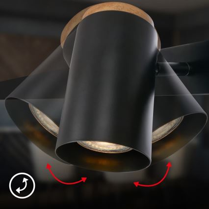 Briloner 4059065 - Lámpara colgante con cable ERA 6xGU10/10W/230V negra