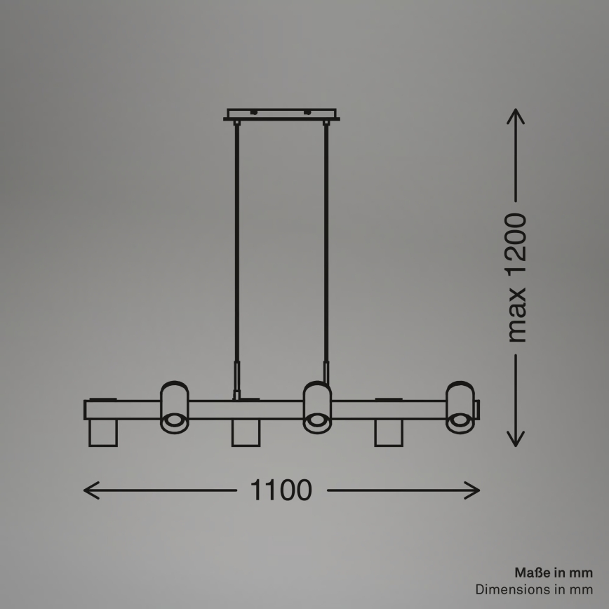 Briloner 4059065 - Lámpara colgante con cable ERA 6xGU10/10W/230V negra