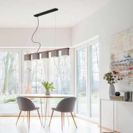 Briloner 4075-054 - Lámpara colgante con cable RHON 5xE14/25W/230V