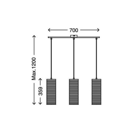 Briloner 4313-038 - Lámpara colgante 3xE27/60W/230V