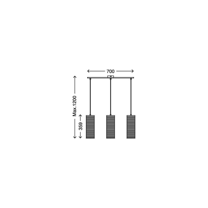 Briloner 4313-038 - Lámpara colgante 3xE27/60W/230V