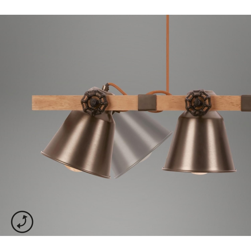 Briloner 4406-044 - Lámpara colgante TALE 4xE27/40W/230V marrón