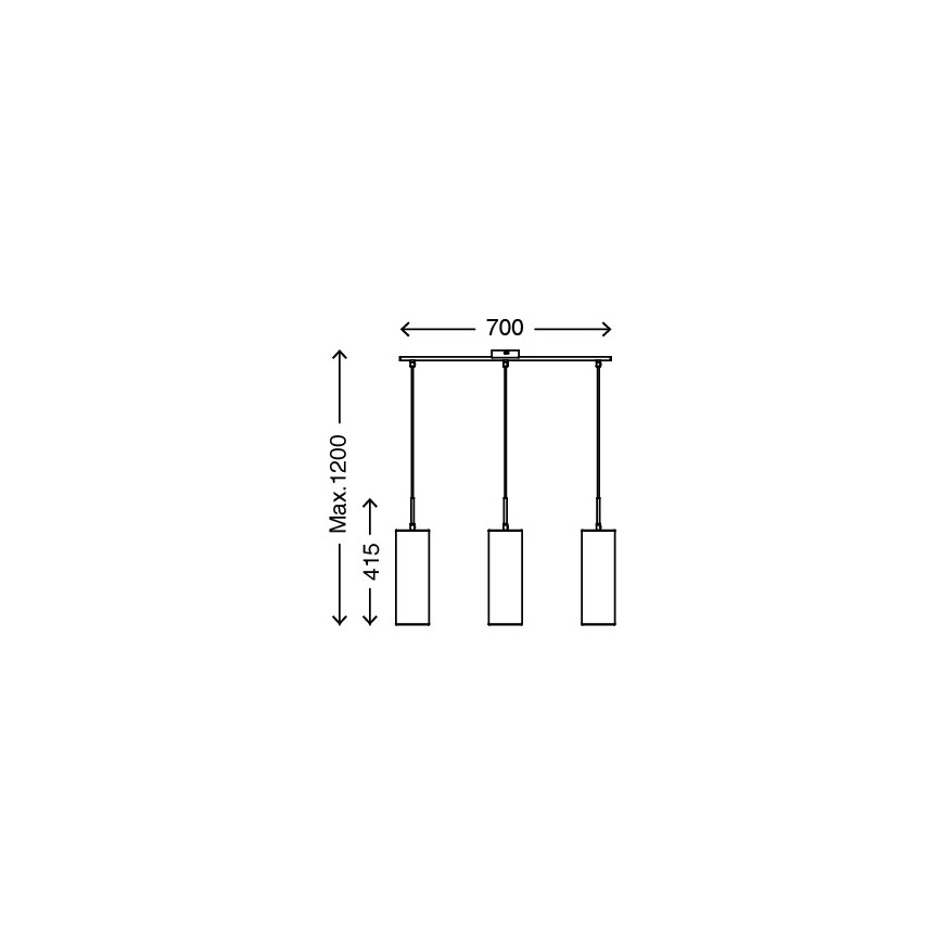 Briloner 4712-034 - Lámpara colgante 3xE27/25W/230V