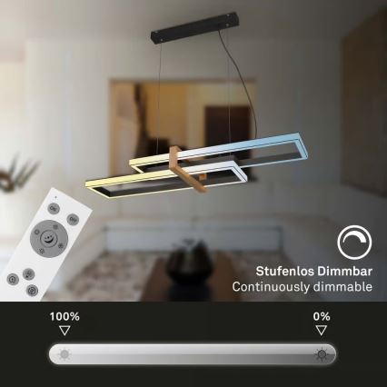 Briloner 4768015 - Lámpara colgante LED regulable suspendida en cable LED/44W/230V 2700-6500K + mando a distancia
