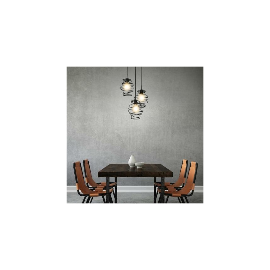 Briloner 4870-035 - Lámpara colgante de cable 3xE27/60W/230V