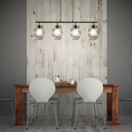 Briloner 4871-045 - Lámpara colgante con cable 4xE27/60W/230V