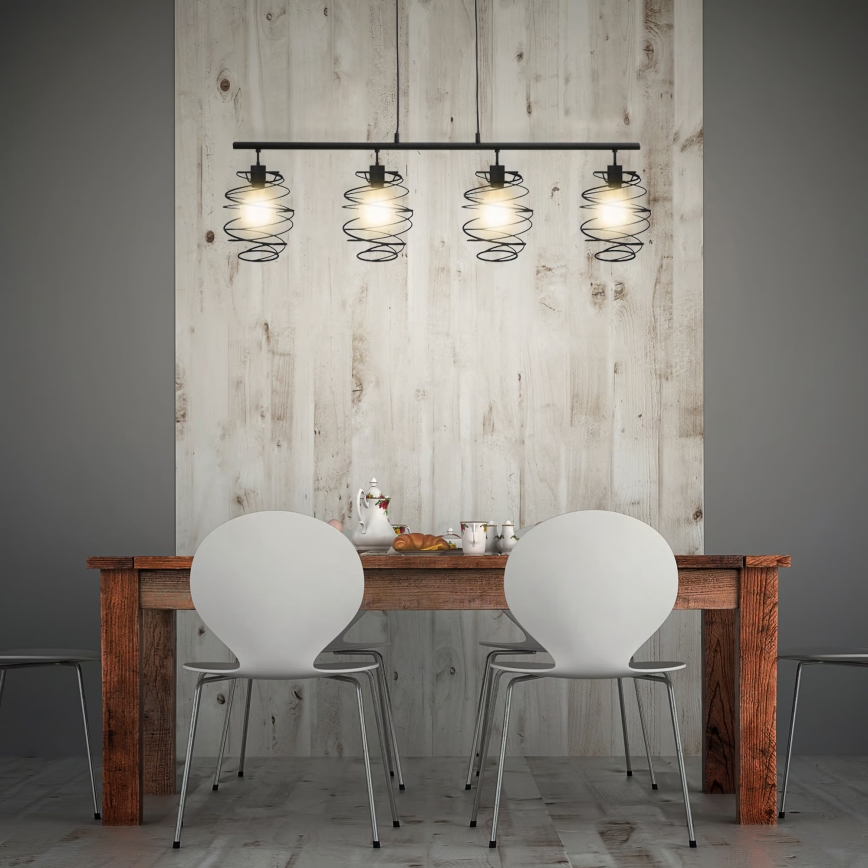 Briloner 4871-045 - Lámpara colgante con cable 4xE27/60W/230V