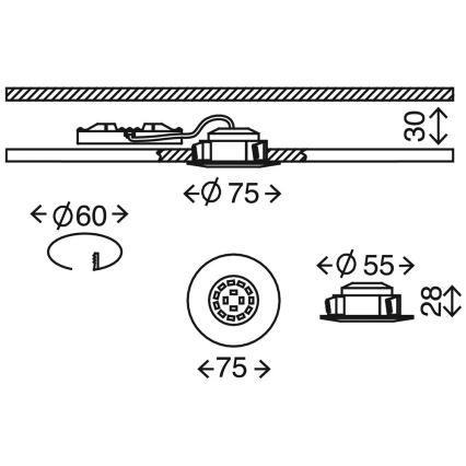 Briloner 6994-036 - Juego de 3 focos empotrables LED para baño LED/5W/230V IP44