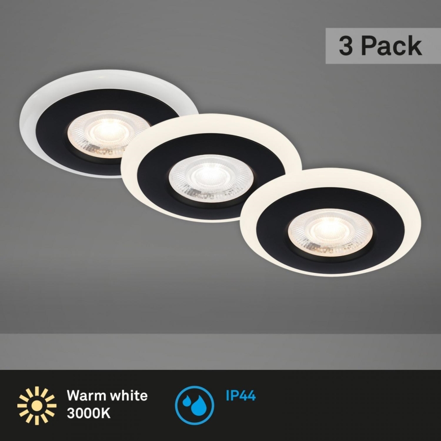 Briloner 7039-035 - SET 3x Lámpara empotrable de baño LED LED/5W/230V IP44