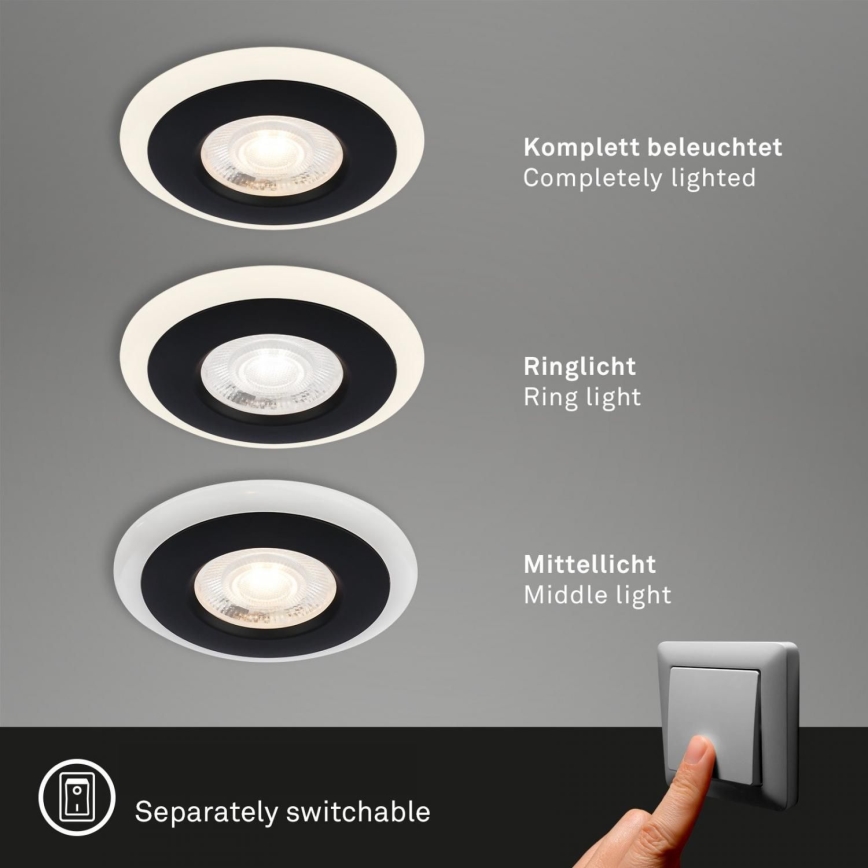 Briloner 7039-035 - SET 3x Lámpara empotrable de baño LED LED/5W/230V IP44