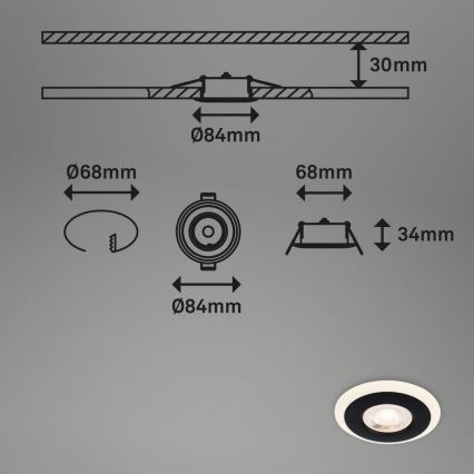 Briloner 7039-035 - SET 3x Lámpara empotrable de baño LED LED/5W/230V IP44