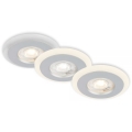 Briloner 7039034 - Set de 3 focos empotrados para baño LED/5W/230V IP44 cromo mate