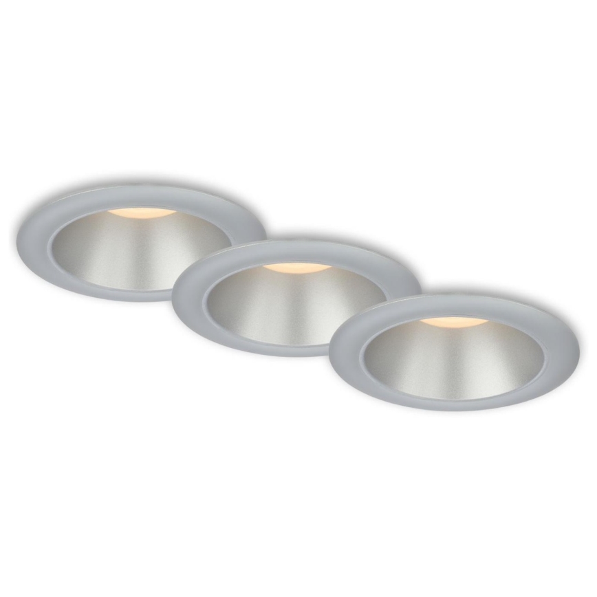 Briloner 7041-034 - SET 3x Lámpara empotrable de baño LED LED/4,9W/230V IP44 plata