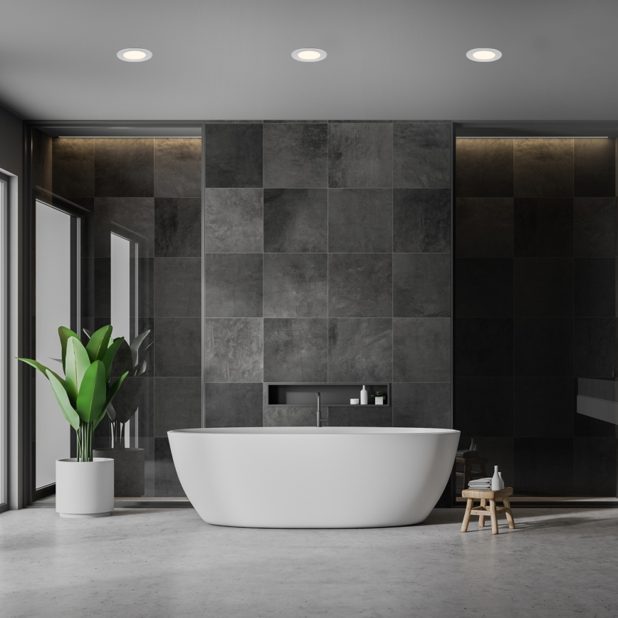 Briloner 7049014 - Luminaria empotrada LED regulable para baño LED/6W/230V 3000K IP44 cromo mate