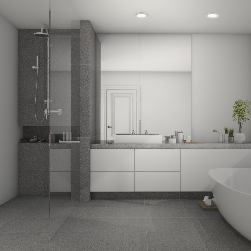 Briloner 7049014 - Luminaria empotrada LED regulable para baño LED/6W/230V 3000K IP44 cromo mate