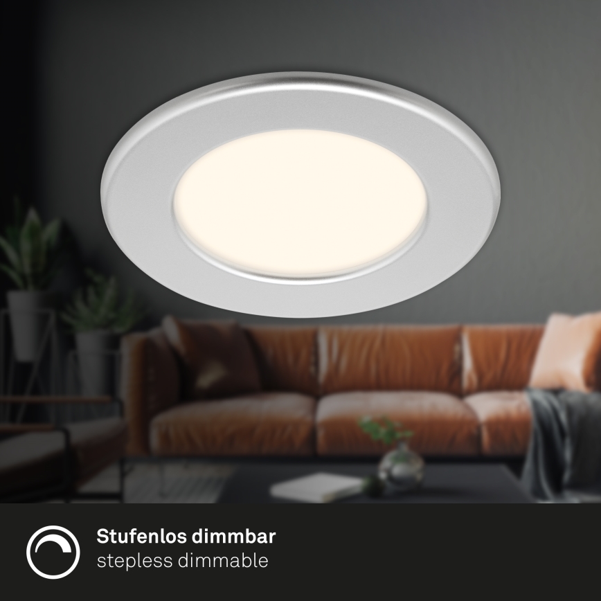 Briloner 7049014 - Luminaria empotrada LED regulable para baño LED/6W/230V 3000K IP44 cromo mate