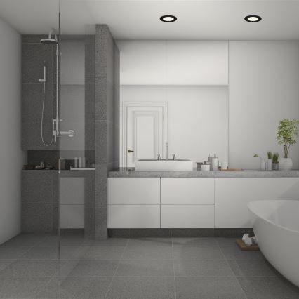 Briloner 7049015 - Luminaria empotrable LED regulable para baño LED/6W/230V 3000K IP44 negro