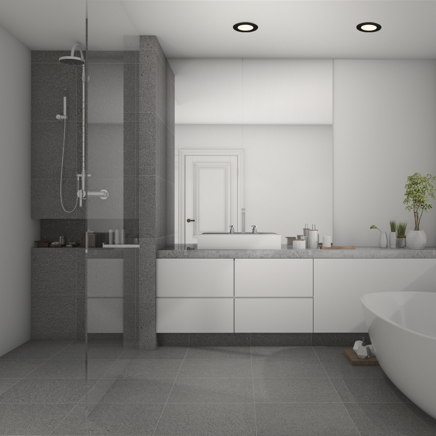 Briloner 7049015 - Luminaria empotrable LED regulable para baño LED/6W/230V 3000K IP44 negro