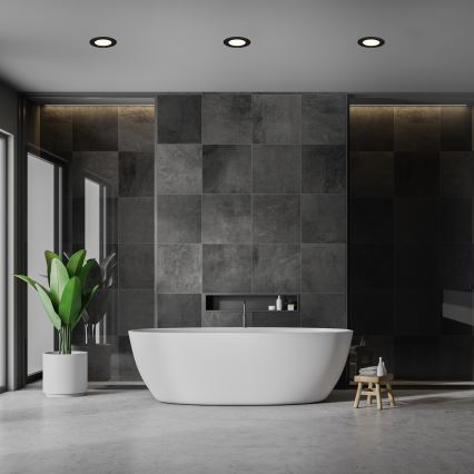 Briloner 7049015 - Luminaria empotrable LED regulable para baño LED/6W/230V 3000K IP44 negro