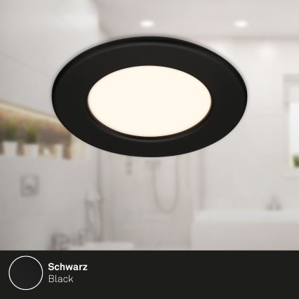 Briloner 7049015 - Luminaria empotrable LED regulable para baño LED/6W/230V 3000K IP44 negro
