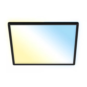 Briloner 7060-015 - Panel LED SLIM regulable de montaje en superficie, 22 W/230 V, 2700–6500 K, 42x42 cm, negro, Wi-Fi Tuya + mando a distancia
